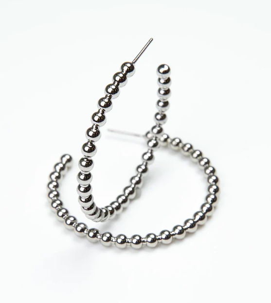 Carlo Large Silver Earrings