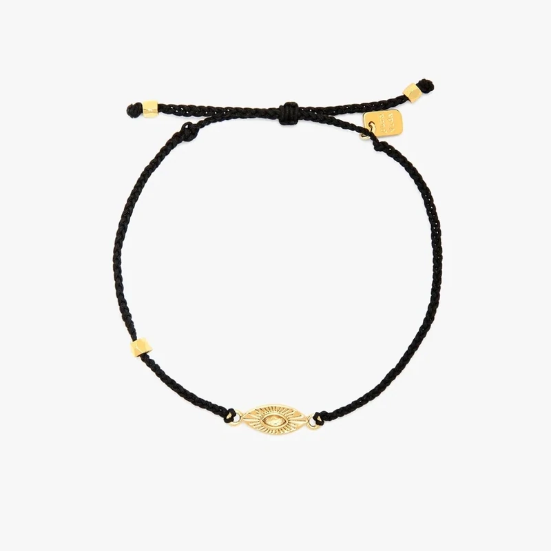 Sunburst Eye Charm Gold Bracelet