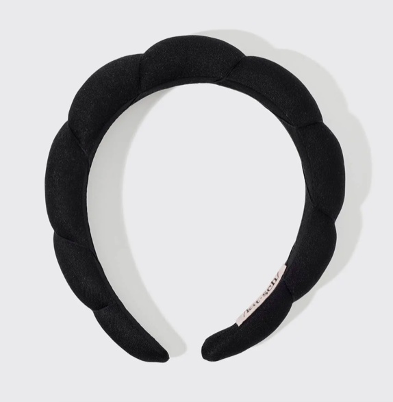 Recycled Fabric Puffy Headband - Black