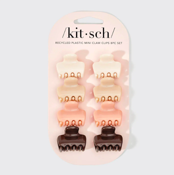 Recycled Plastic  Mini Cloud Claw Clips 8pc  - Rosewood
