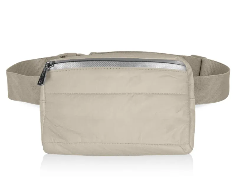 Puffer Fanny Pack - Golden Shimmer Beige
