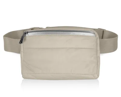Puffer Fanny Pack - Golden Shimmer Beige