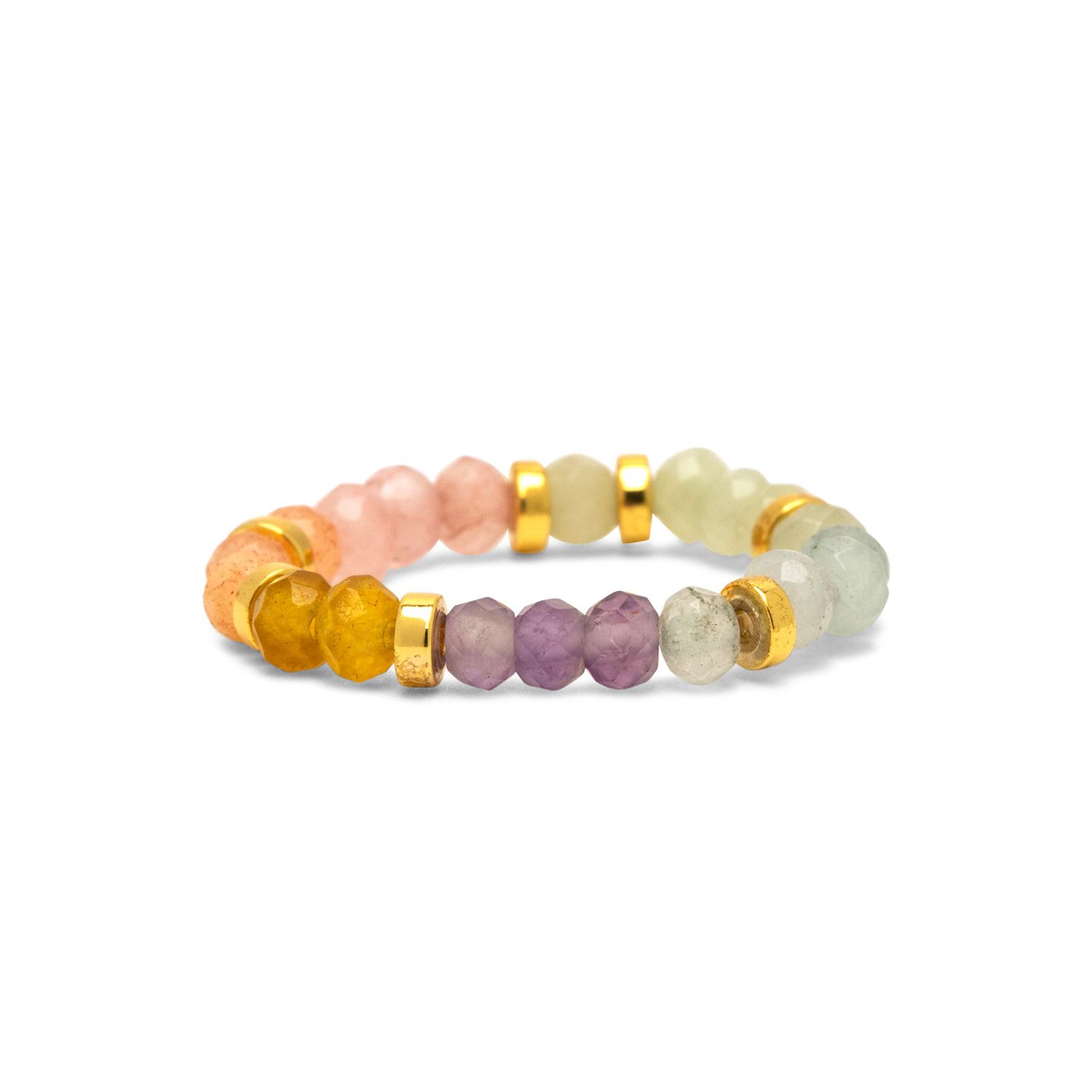 Ombre Rainbow Bead Stretch Ring
