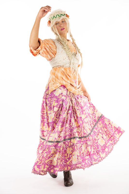 Nepali Peasant Skirt in Wildberry
