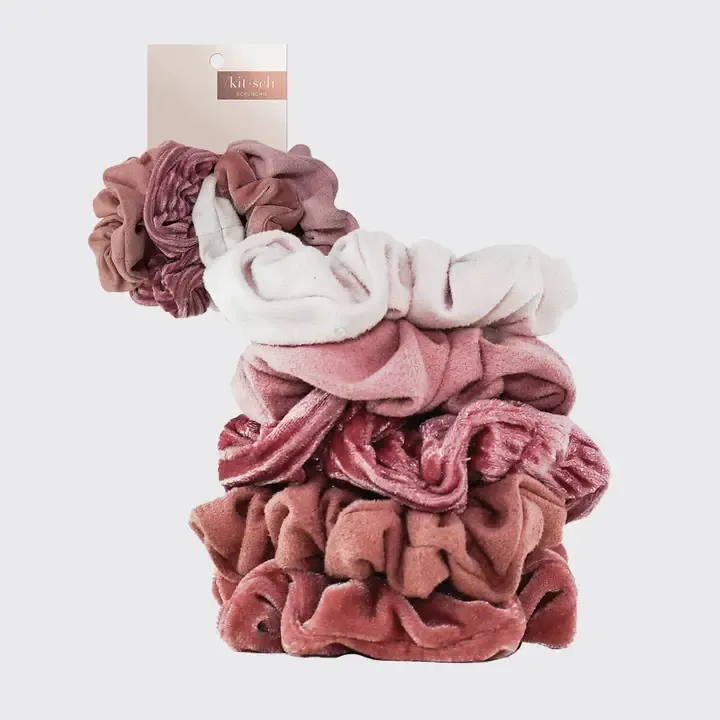 Velvet Scrunchie Set - Blush/Mauve