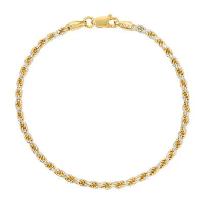 Two Toned Diamond Cut Rope Bracelet