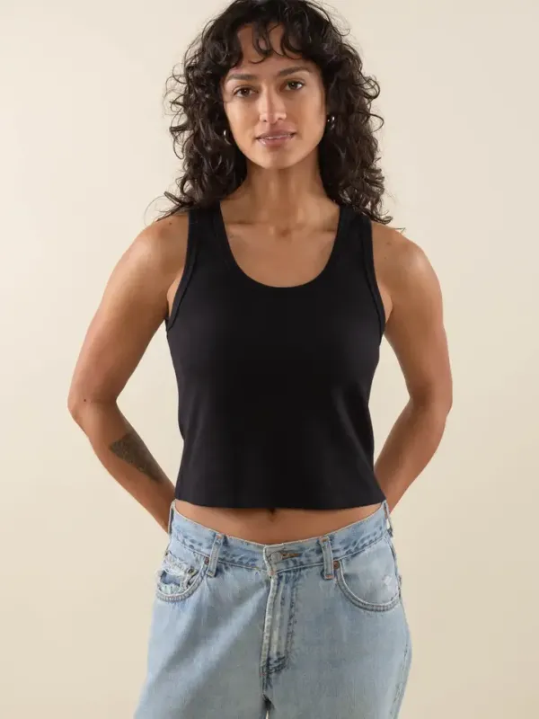Relaxed Fit U-Neck Ribbed Tank