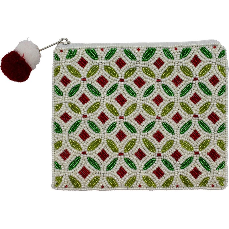 Christmas Pattern Beaded Pouch