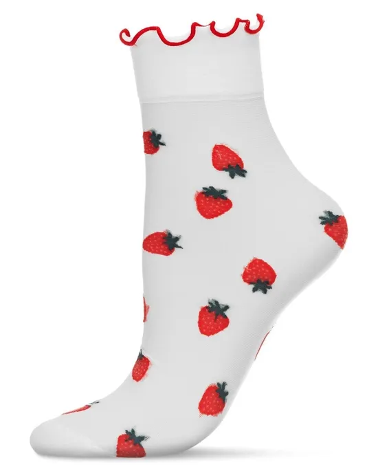 Strawberry Ruffle Cuff Anklet Socks