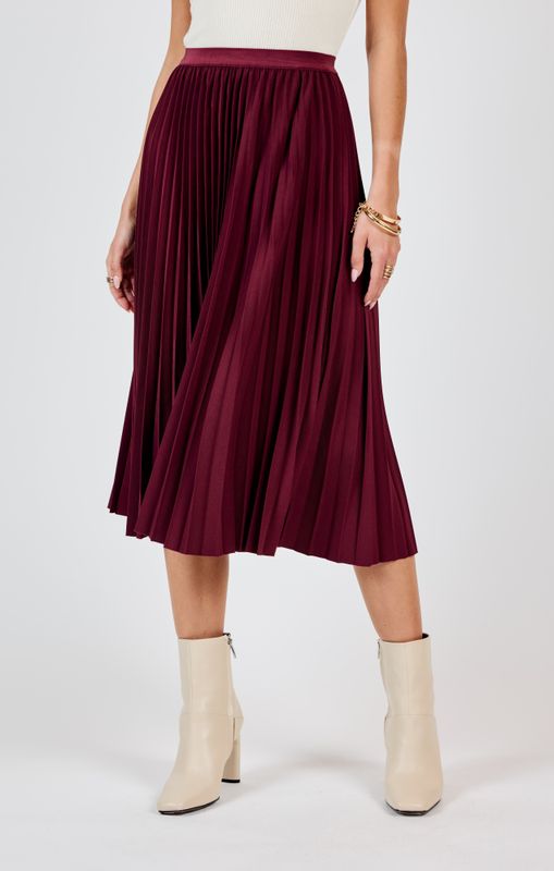Silent Streets Pleated Midi Skirt