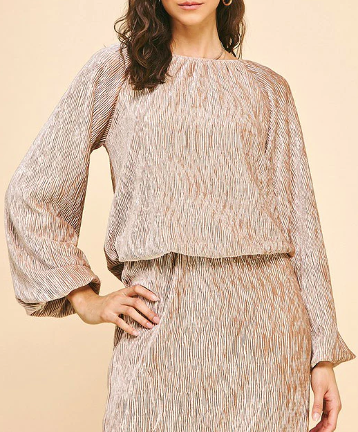 Textured Knit Bubble Hem Top