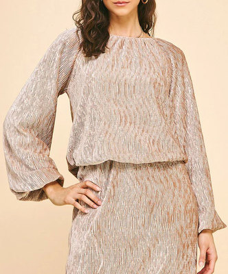 Textured Knit Bubble Hem Top