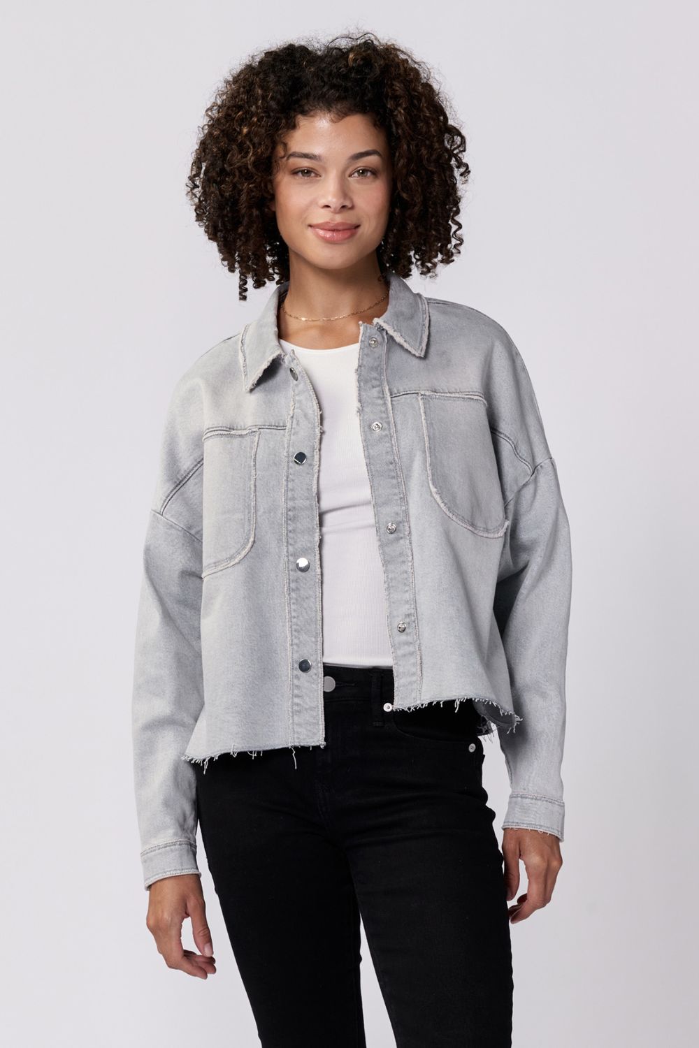 Cropped Gina Jacket - Dovey Wash
