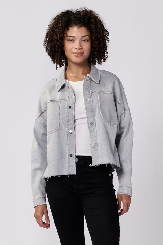 Cropped Gina Jacket - Dovey Wash