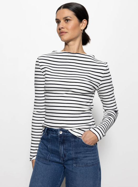 Long Sleeve Boatneck Top