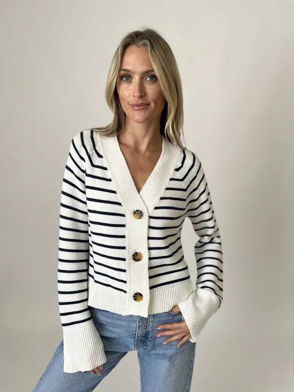 Kimberly Striped Buttoned Sweater