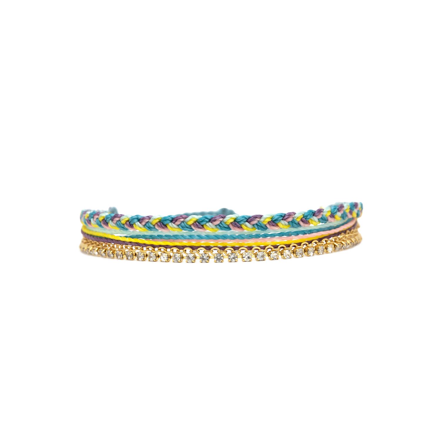 Laguna String and Chain Gold Bracelet
