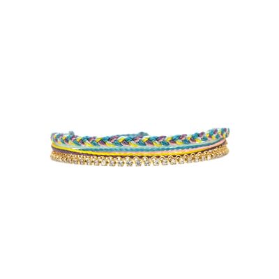 Laguna String and Chain Gold Bracelet
