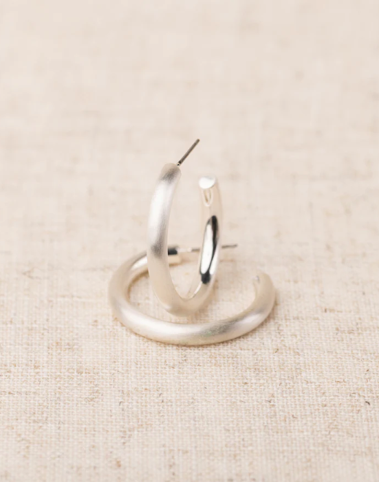 52482 Cameron Brushed Silver Earring