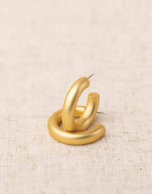 Sara Brushed Gold Earring