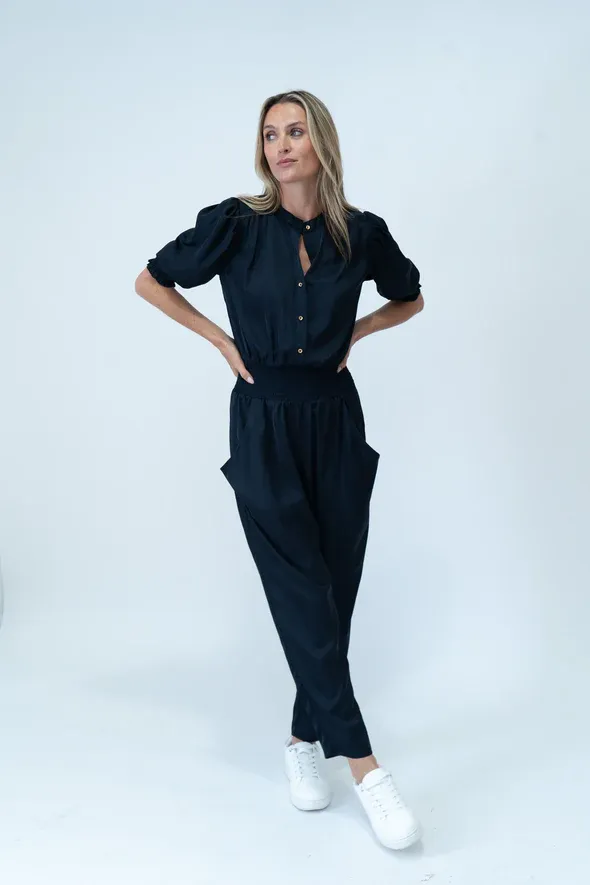 Raven Satin Jumpsuit