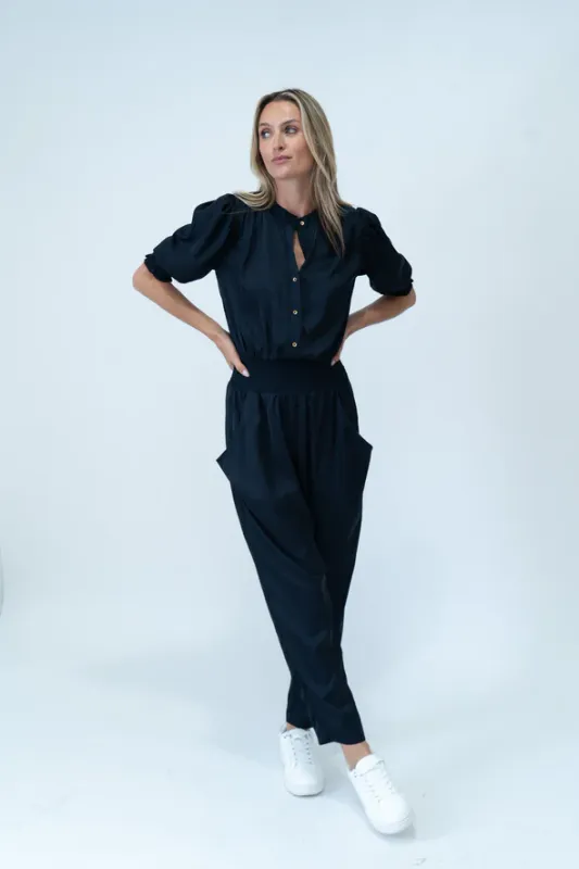 Raven Satin Jumpsuit