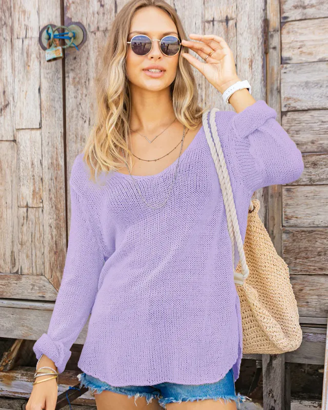 Shirt Tail V-Neck Sweater