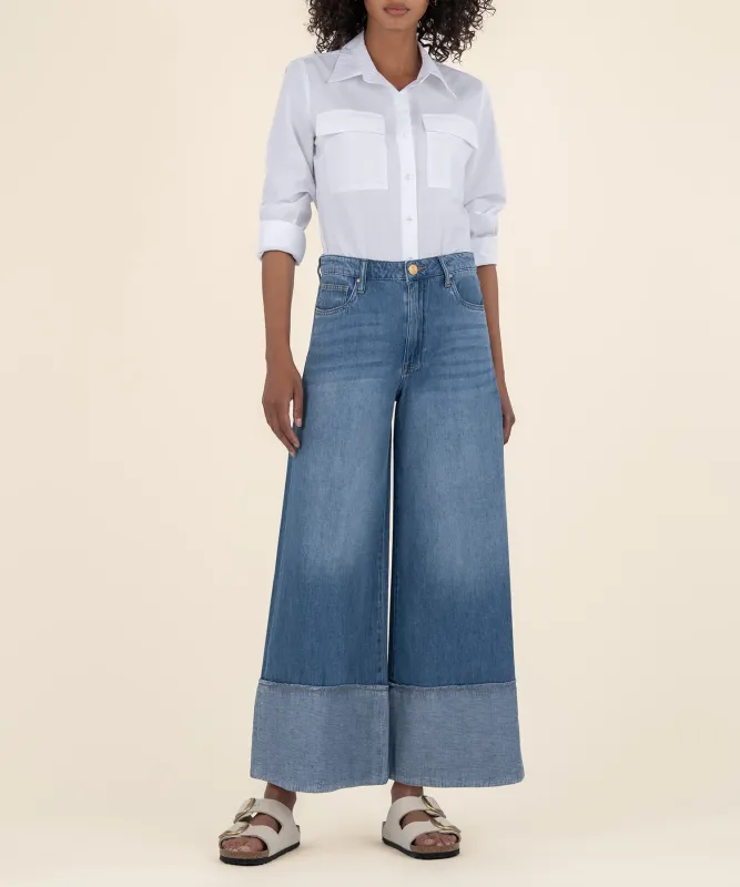Blake Crop Wide Leg  Jean - Medium Wash
