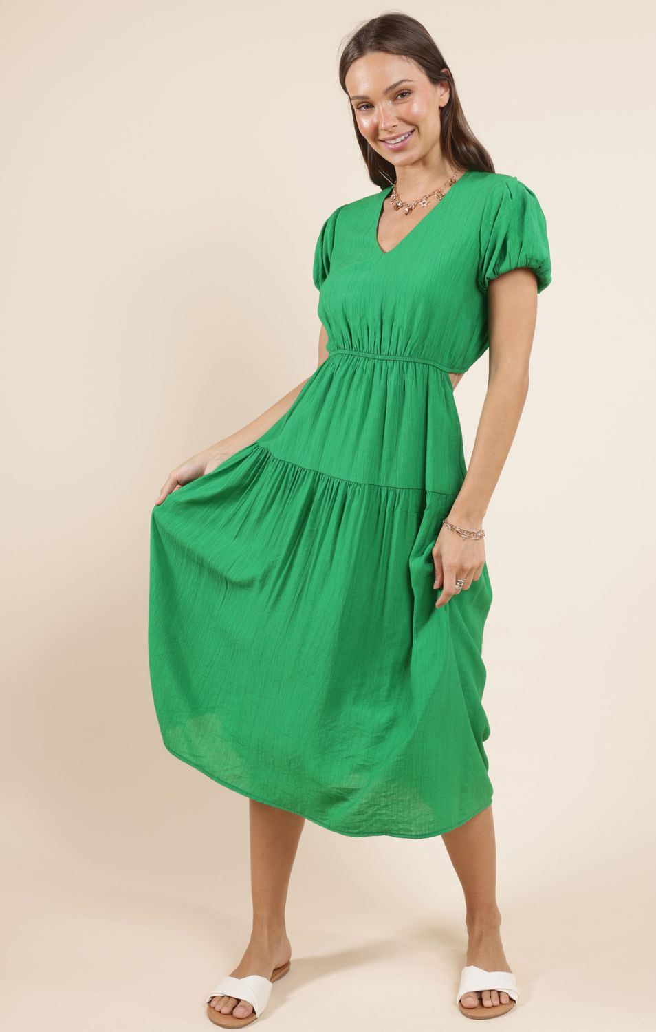 Socialize Back Cut-Out Midi Dress