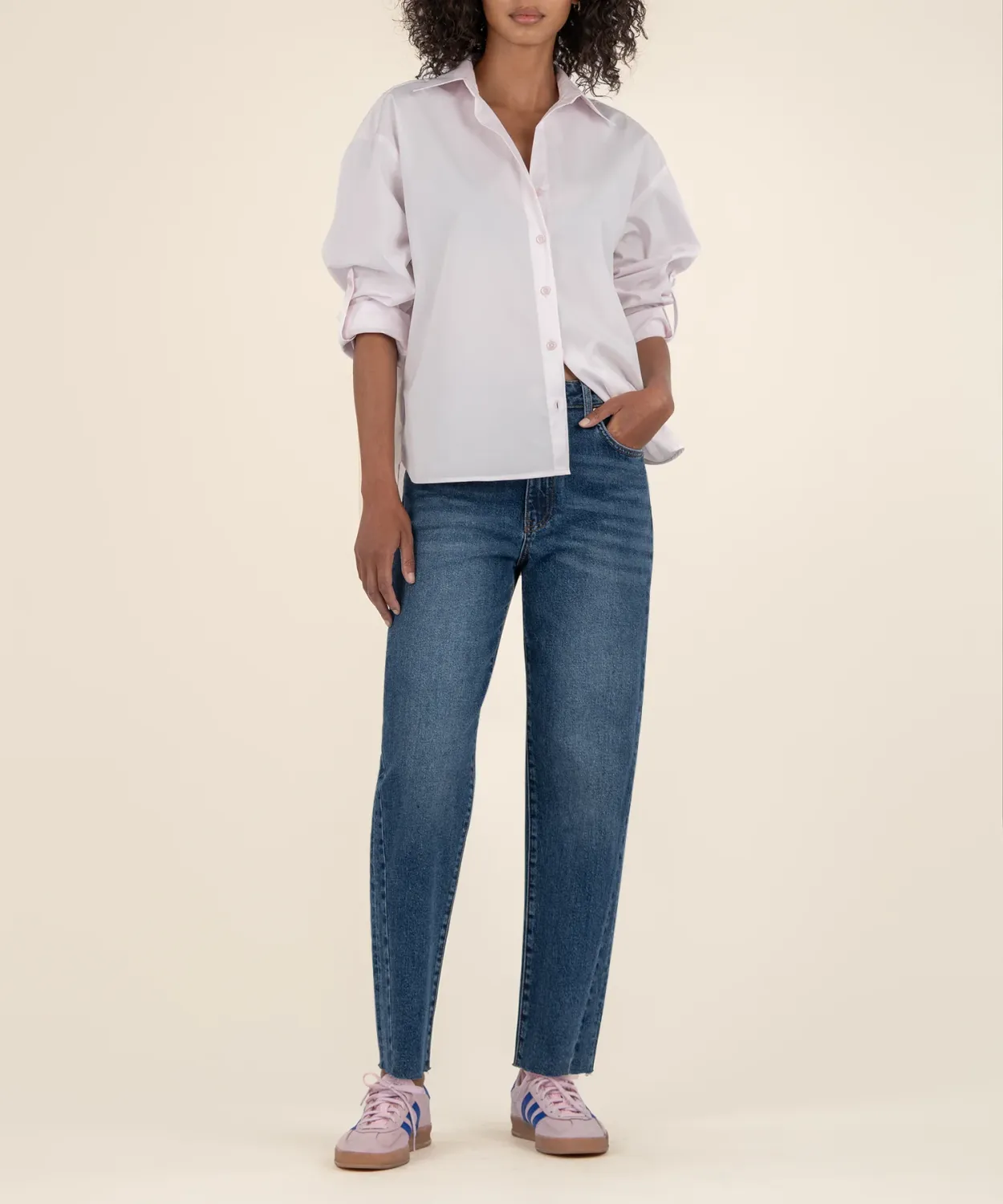 Ashley Slouchy Barrel Jean - Moderate Wash
