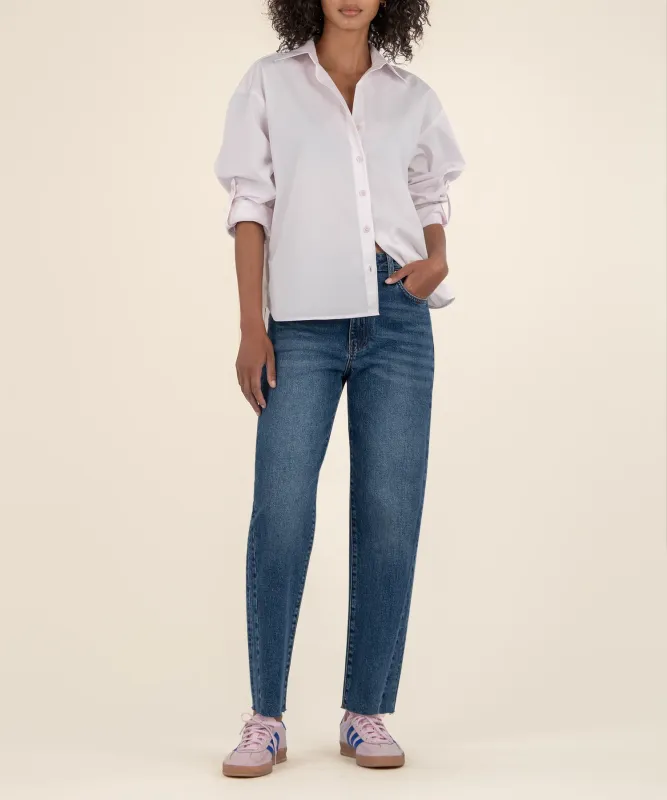Ashley Slouchy Barrel Jean - Moderate Wash
