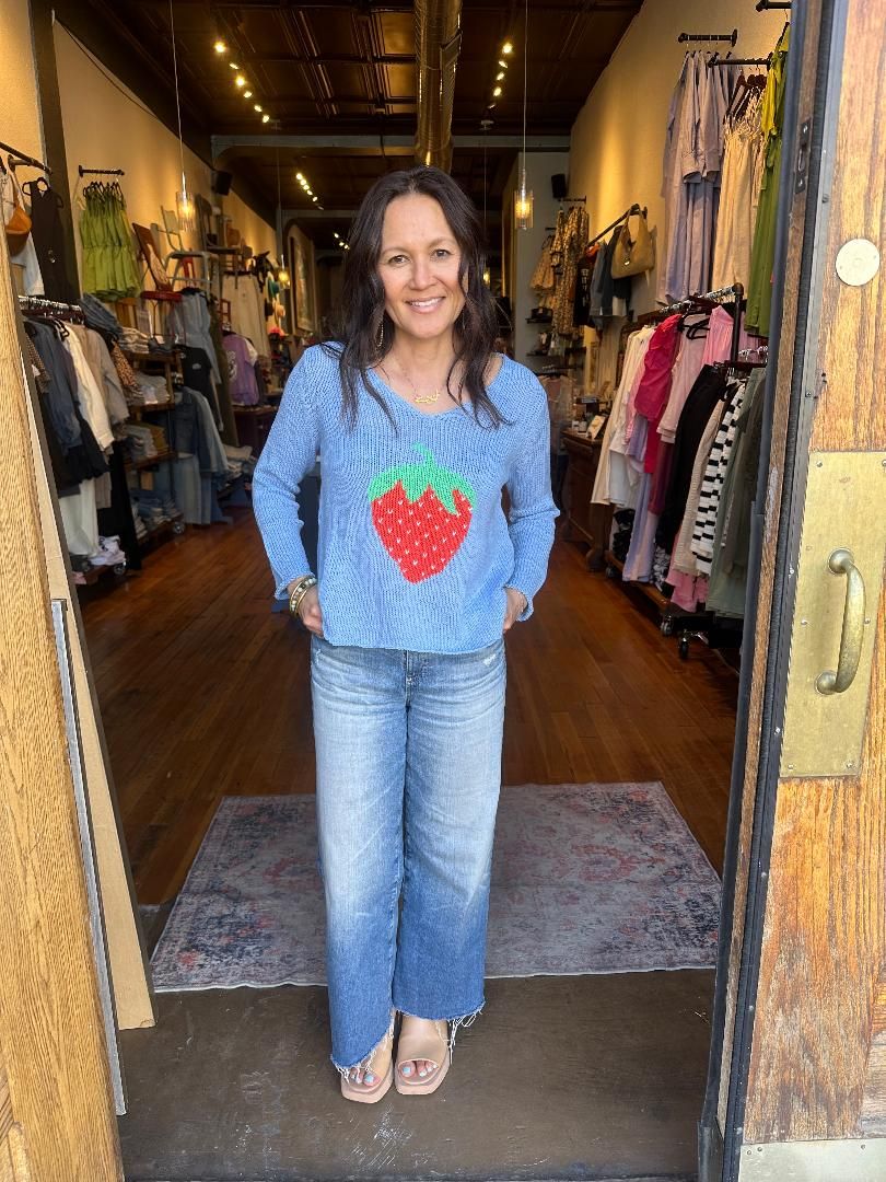 Strawberry V-Neck Sweater