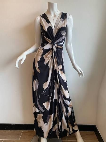 Printed Twist Front Maxi Dress