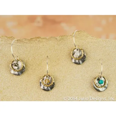 Disc Earring with Accent Bead