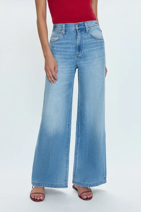 Jadyn Low Slung Palazzo Jean - Major Wash