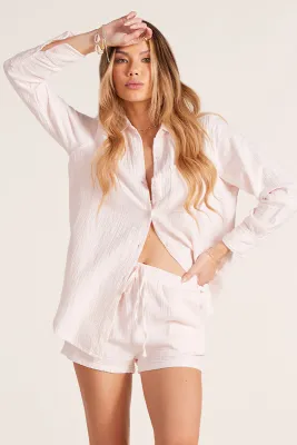 Button Front Long Sleeve Top