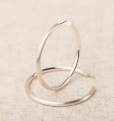 Salem Silver Large Hoops
