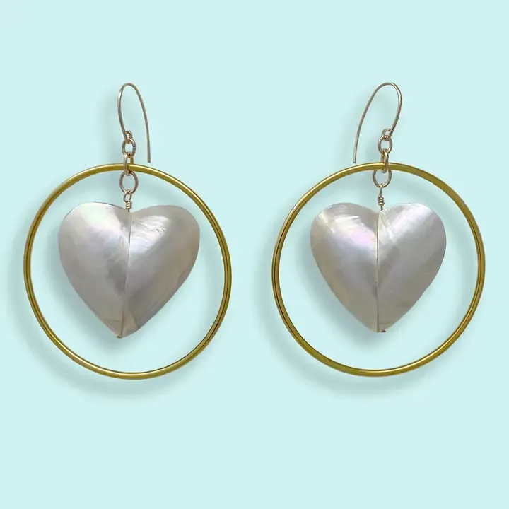 Pearl Heart Earrings