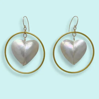 Pearl Heart Earrings