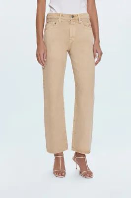 Lexi Bowed Straight Leg Jean - Sand Dollar