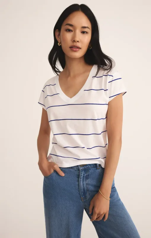 Striped Modern V-Neck Tee