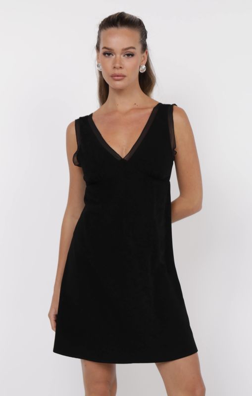 My Heart Crepe Ruffle Chiffon Mini Dress