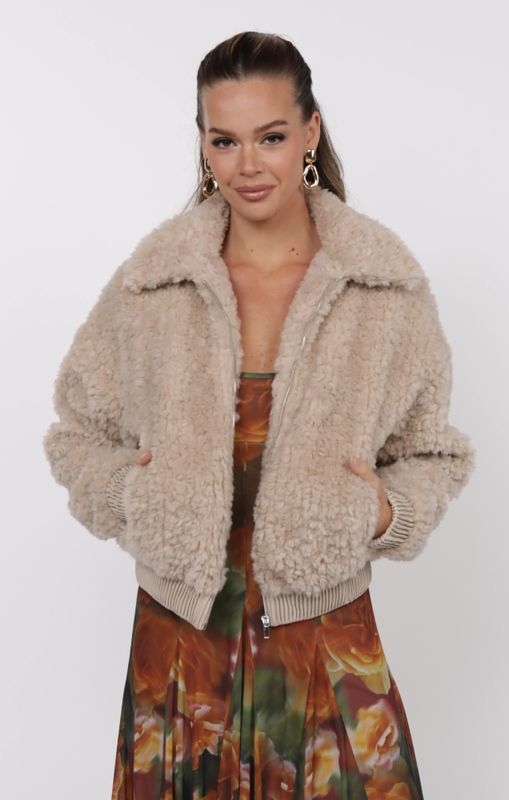 Sofia Wubby Contrast Trim Bomber Jacket