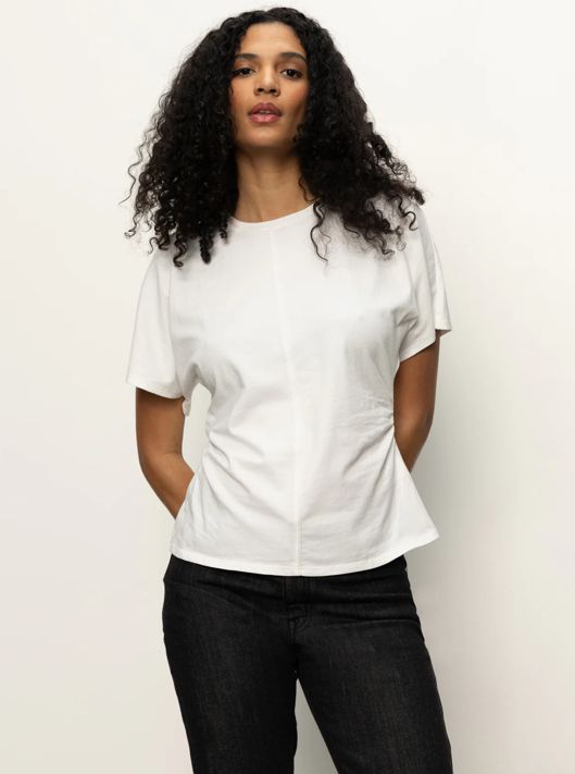 Shirred Waist Dolman Tee