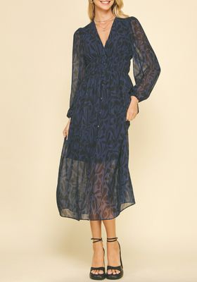 See-Through Button Down Maxi Dress