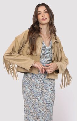 The Groove Faux Suede Fringe Jacket