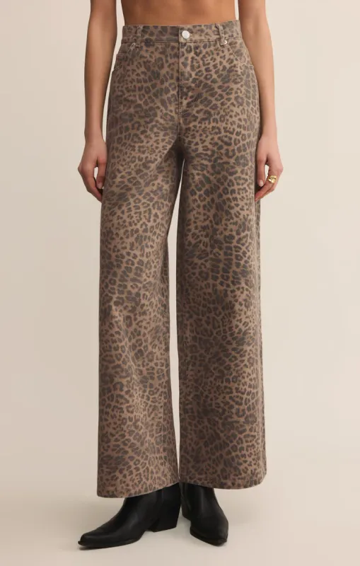 Marli Denim Leopard Pant - Desert Tan
