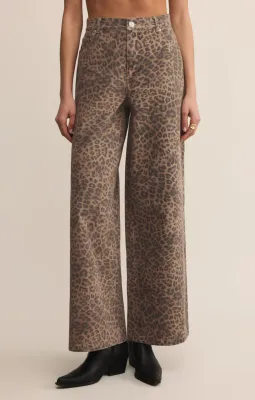 Marli Denim Leopard Pant - Desert Tan