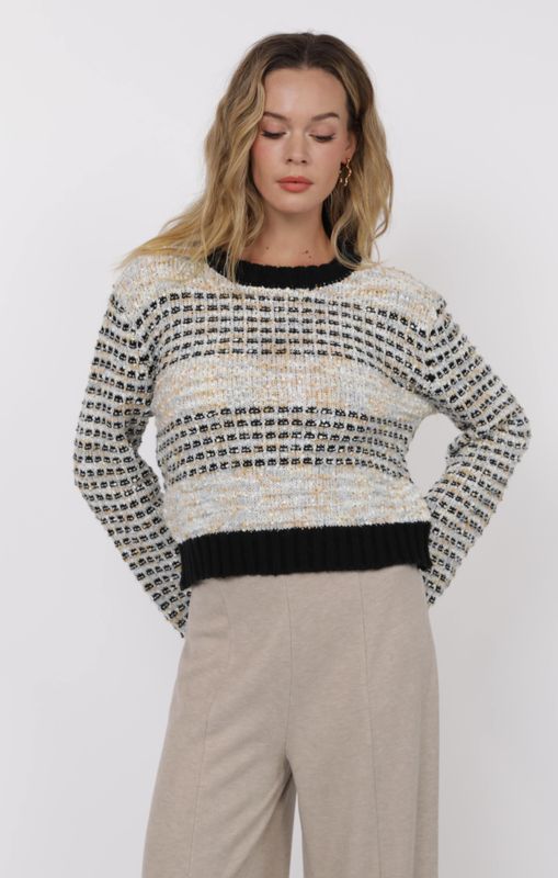 Ellington Mixed Yarn Bell Sleeve Sweater