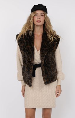 Waverly Leopard Faux Fur Oversized Vest